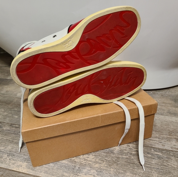 Christian Louboutin Mens Alfie Nappa high top sneakers Size Euro 44, US 10.5 - Picture 7 of 12